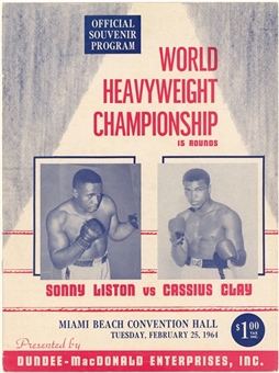 1964 World Heavyweight Championship Fight Sonny Liston vs. Cassius Clay Program from 2/25/64